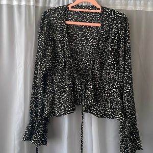 Black and white shirt. Size large